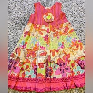 Zara Floral A-Line Skirt with Pink and Orange Accents